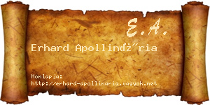 Erhard Apollinária névjegykártya